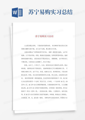 苏宁易购实习总结