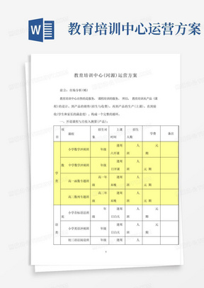 教育培训中心运营方案