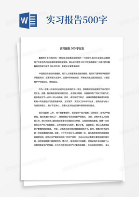 实习报告500字左右