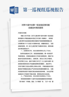 对照十九届中央第一轮巡视反馈问题开展自查自纠情况的报告