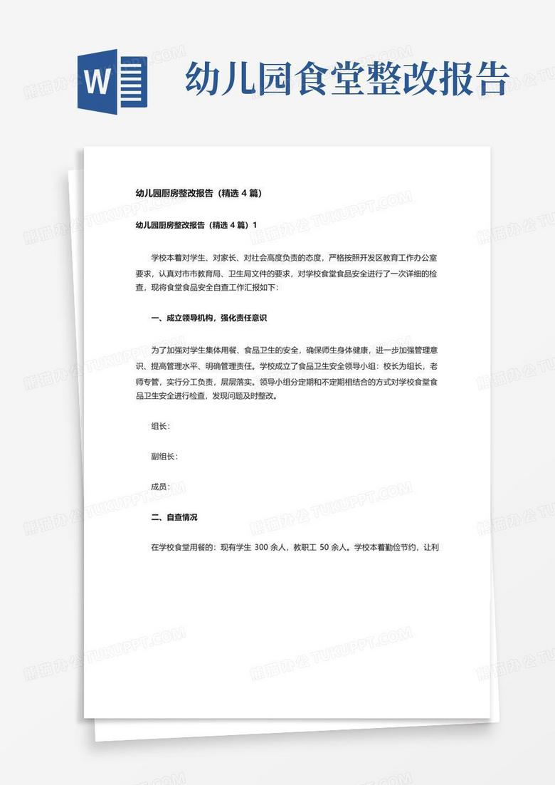幼儿园厨房整改报告(精选4篇)