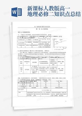 新课标人教版高一地理必修二知识点总结