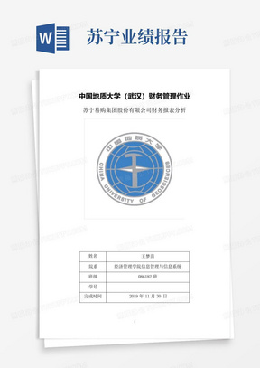 苏宁易购集团股份有限公司财务报表分析