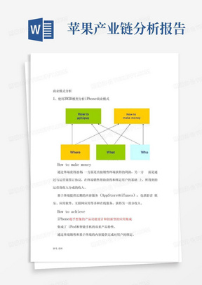 苹果公司商业模式的分析报告