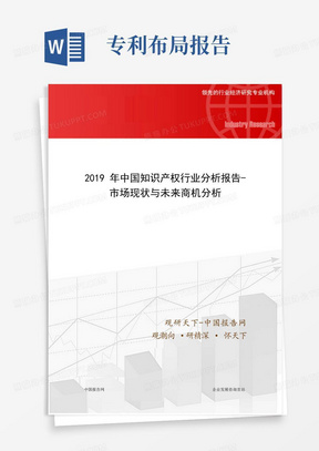 2019年中国知识产权行业分析报告-市场现状与未来商机分析