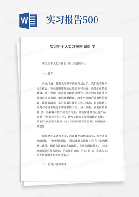 实习生个人实习报告500字