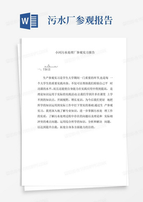 污水处理厂参观实习报告DOC