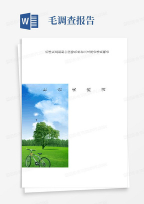 毛概社会调查报告