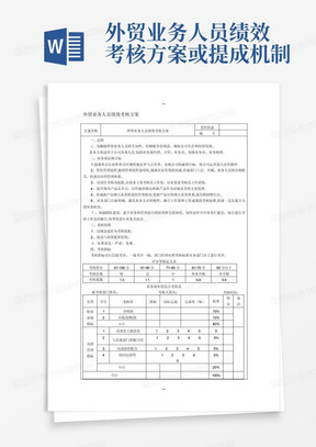 外贸业务人员绩效考核方案或提成机制