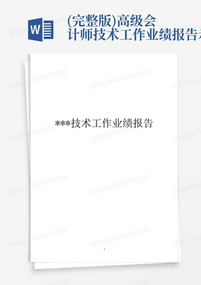 (完整版)高级会计师技术工作业绩报告示例