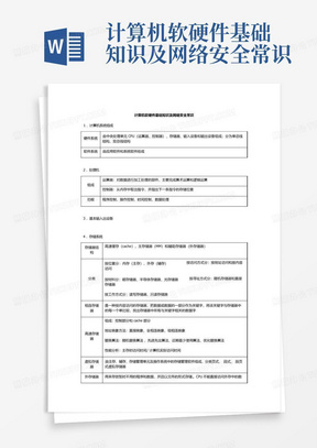 计算机软硬件基础知识及网络安全常识