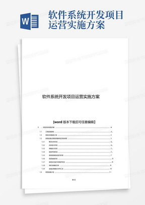 软件系统开发项目运营实施方案