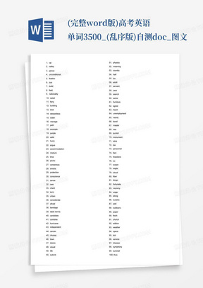 (完整word版)高考英语单词3500_(乱序版)自测.docx_图文