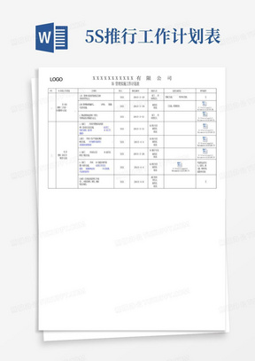 5S推行工作计划表-