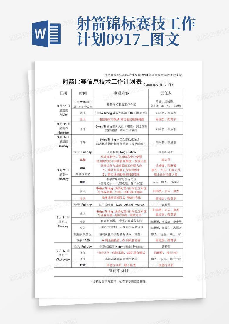 射箭锦标赛技工作计划0917_图文-Word模板下载_编号lkyajode_熊猫办公