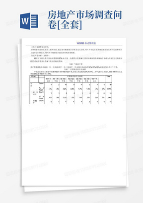 房地产市场调查问卷[全套]