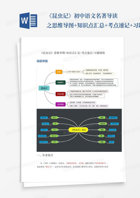 《昆虫记》-初中语文名著导读之思维导图+知识点汇总+考点速记+习题演练...