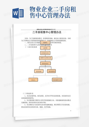 物业企业二手房租售中心管理办法