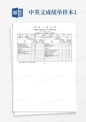 中英文成绩单样本1