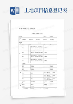 土地项目信息登记表-