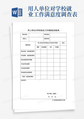 用人单位对学校就业工作满意度调查表-