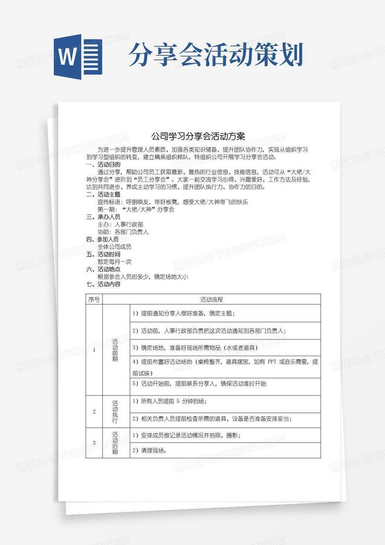 简易版沙龙分享会策划方案