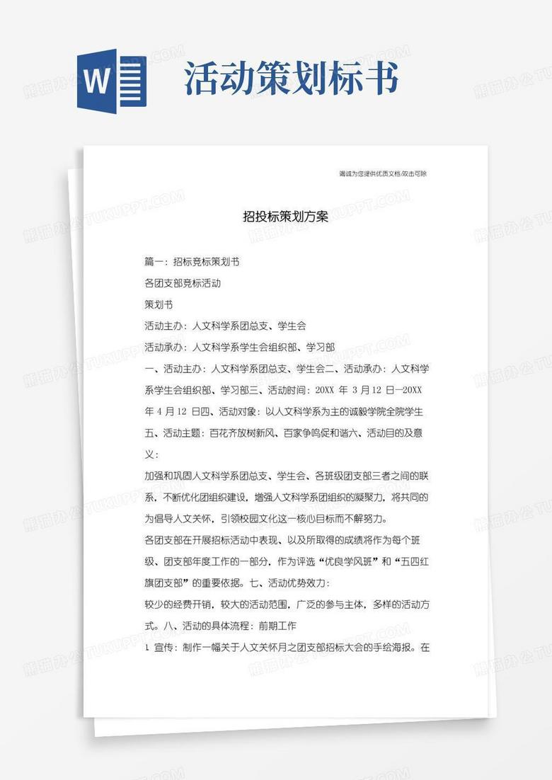 大气版招投标策划方案_