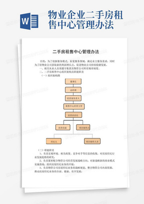 物业企业二手房租售中心管理办法-