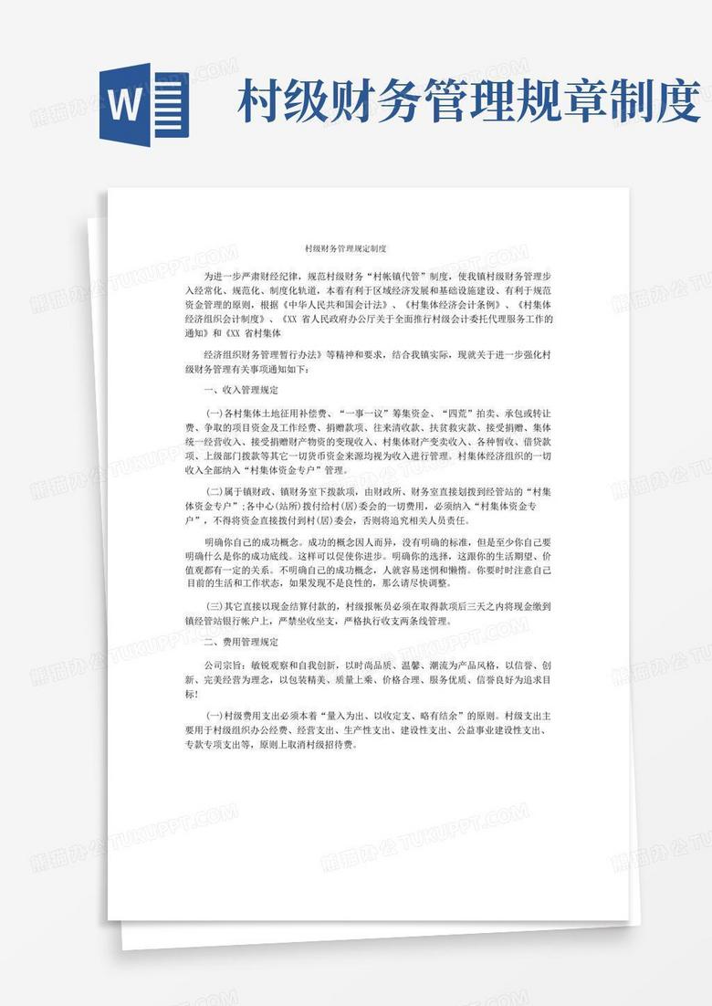 好用的村级财务管理规定制度