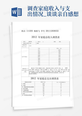 调查家庭收入与支出情况_谈谈亲自感想-