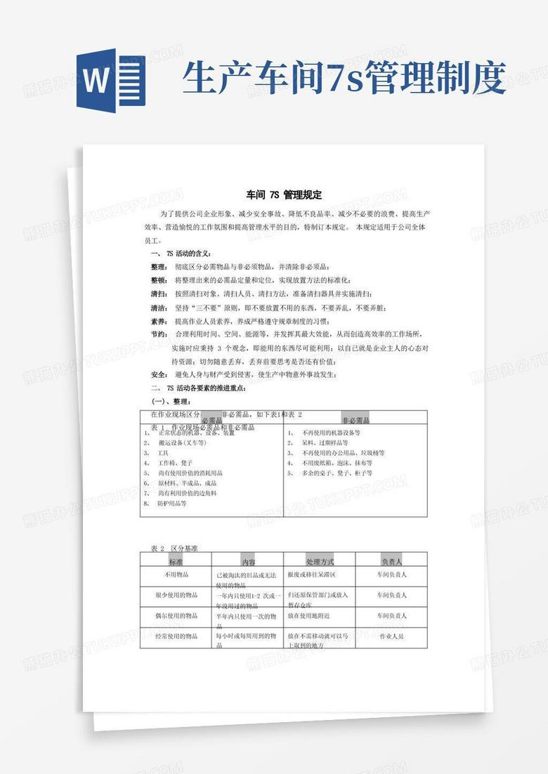 方便的车间7S管理
