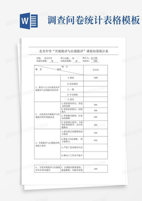 调查问卷统计表格模板-