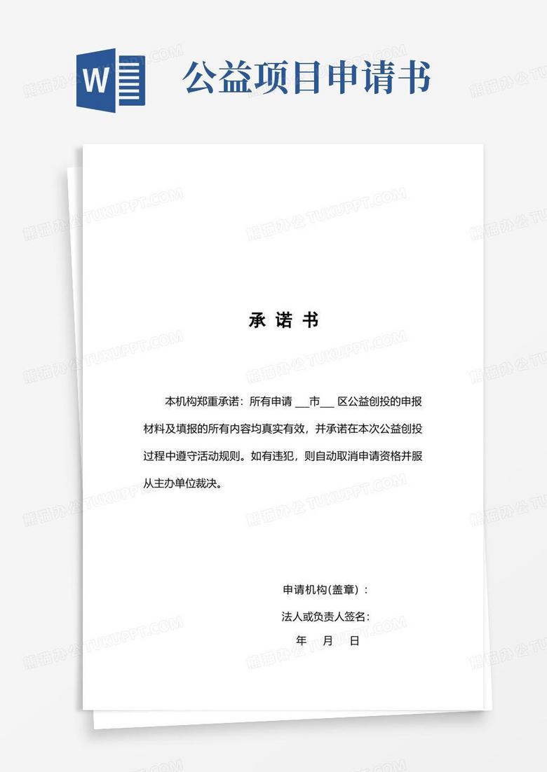 实用的民政局公益创投项目申请书