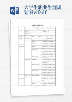 大学生职业生涯规划表wfsdf-