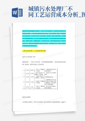 城镇污水处理厂不同工艺运营成本分析_图文