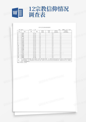 1.2宗教信仰情况调查表-