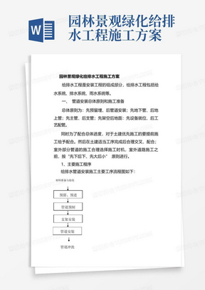 园林景观绿化给排水工程施工方案