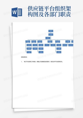 供应链平台组织架构图及各部门职责