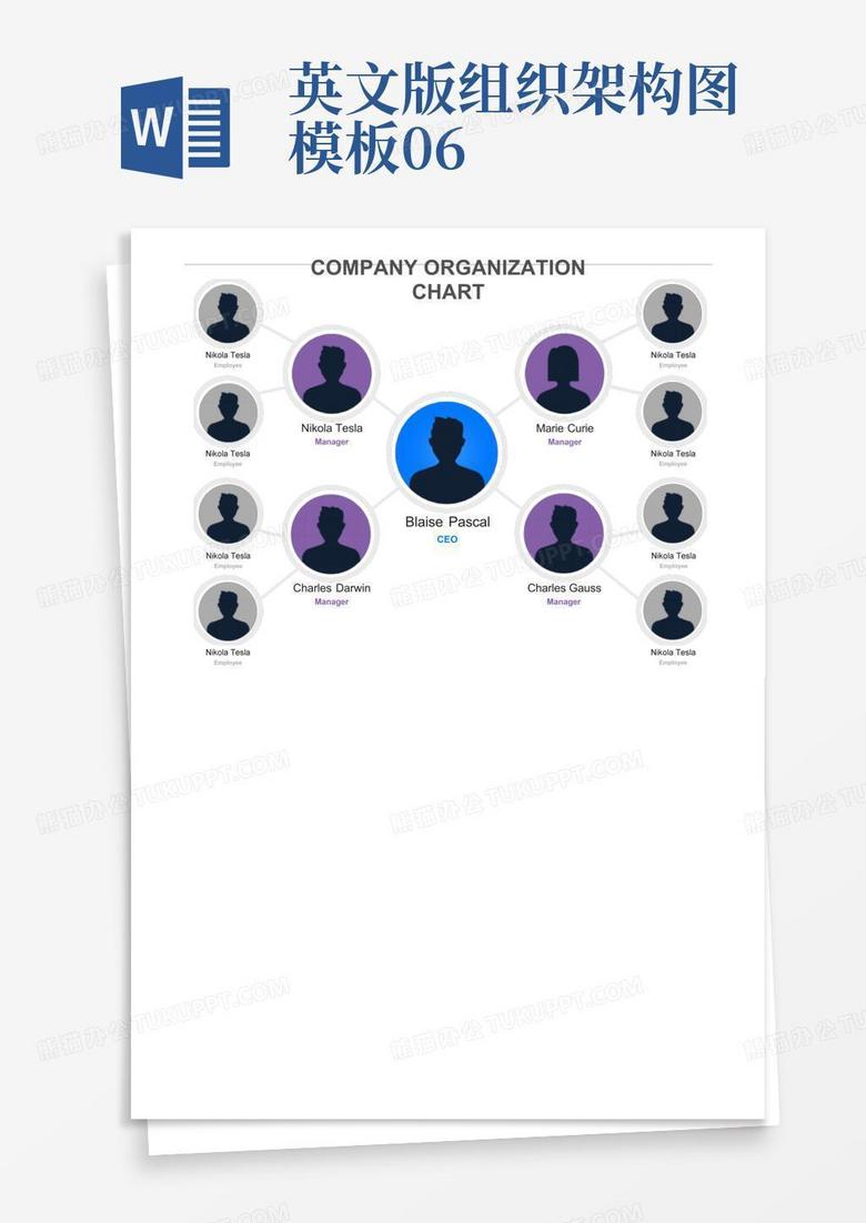 英文版组织架构图06-Word模板下载_编号lbnanwma_熊猫办公