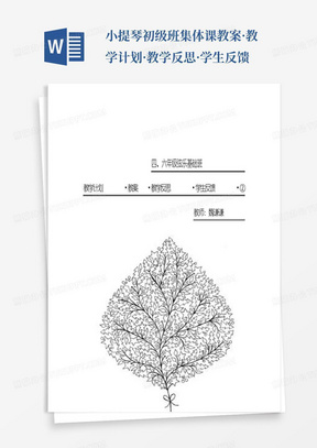 小提琴初级班集体课教案·教学计划·教学反思·学生反馈-