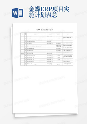 金蝶ERP项目实施计划表总-