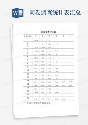 问卷调查统计表汇总-