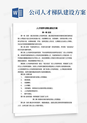 好用的人才培养与梯队建设方案