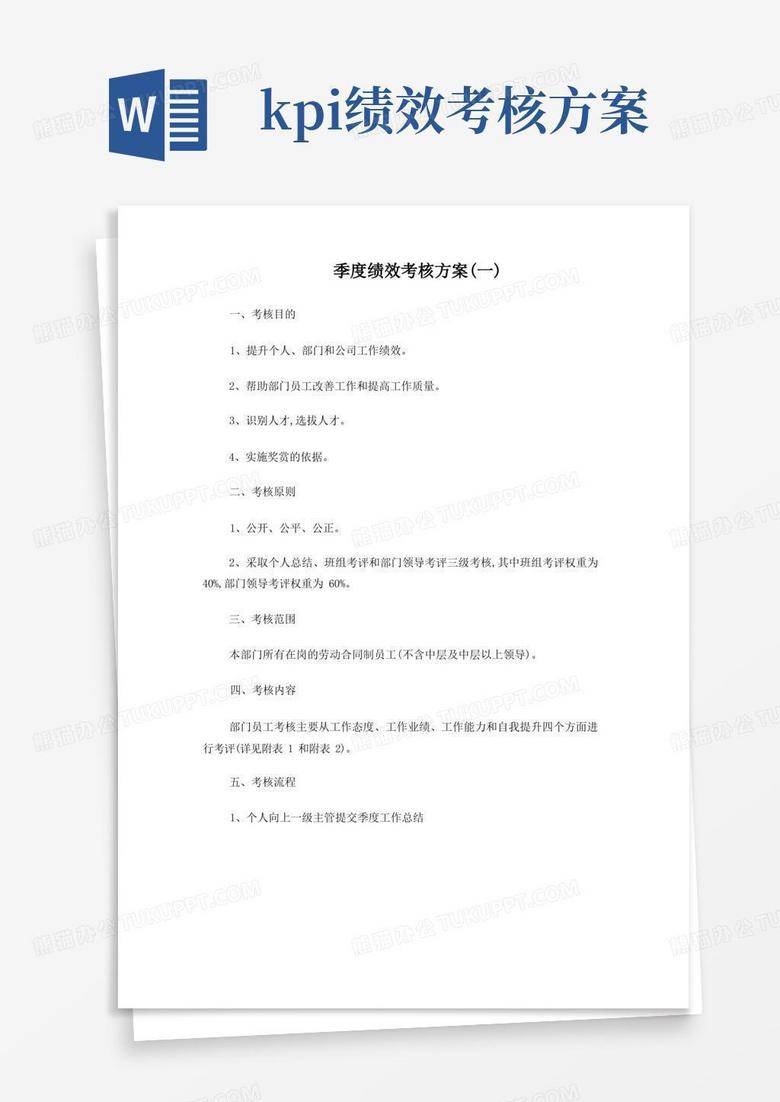 好用的季度绩效考核方案