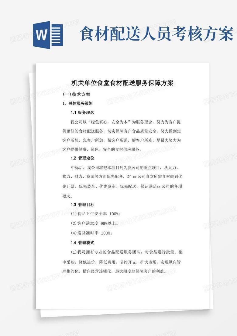 好用的机关单位食堂食材配送服务保障方案