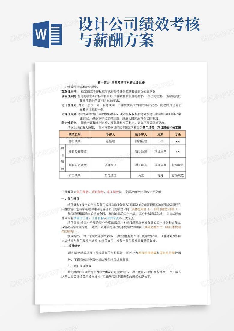 简洁的薪酬方案与绩效考核体系整体设计指引