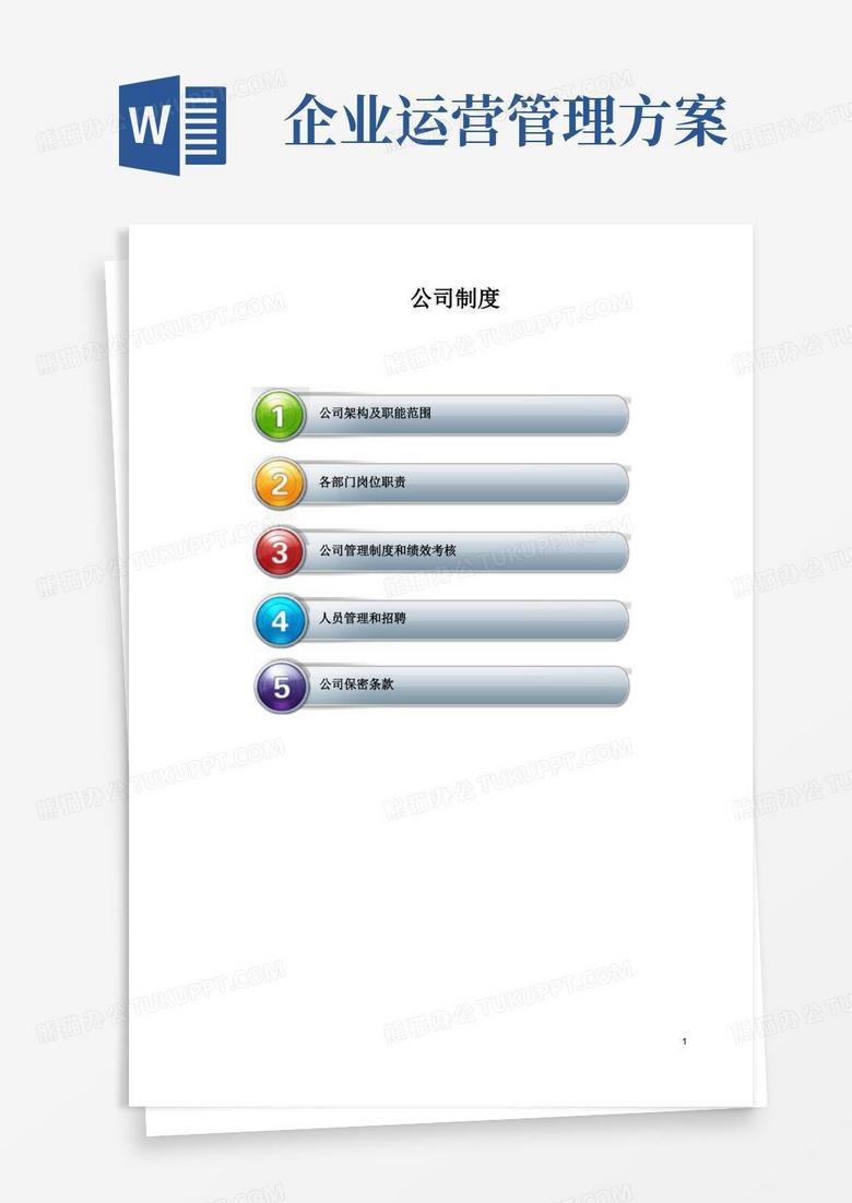 简洁的公司运营管理制度