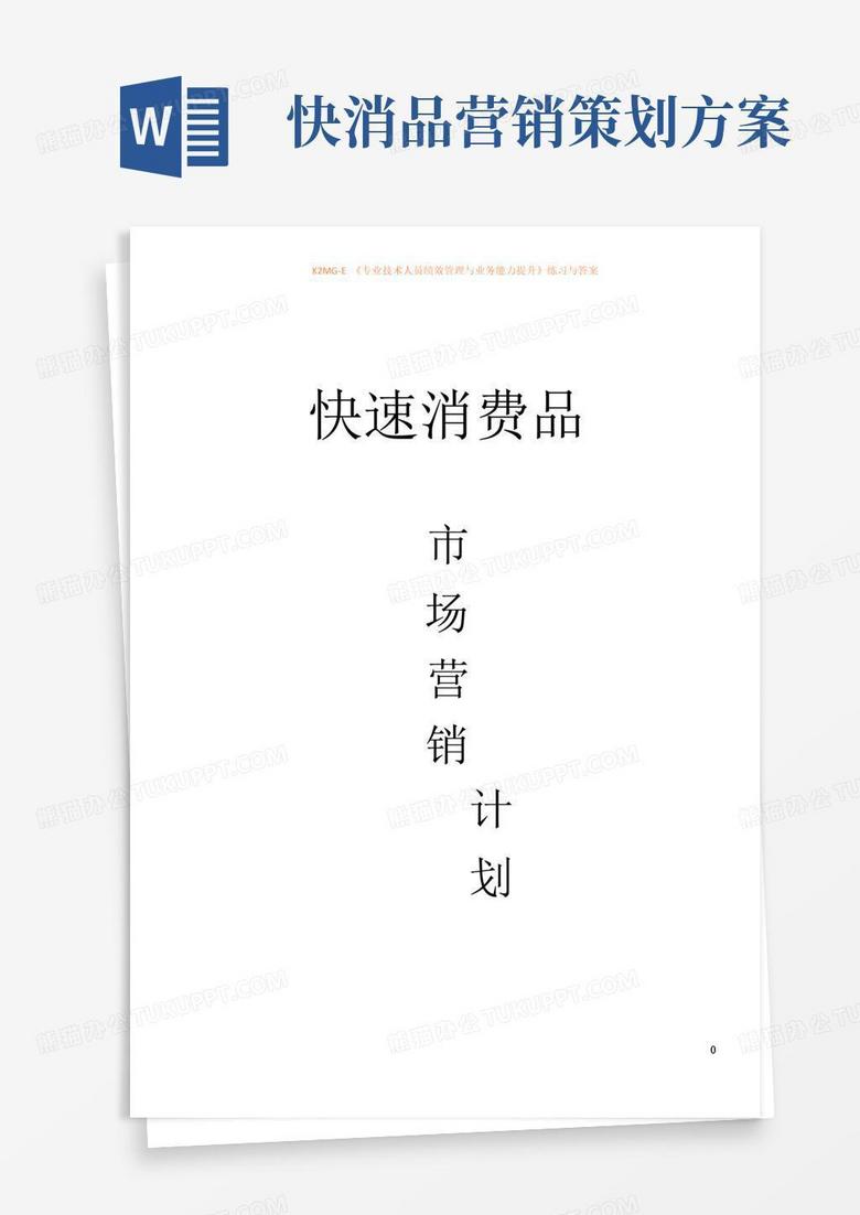 简洁的快速消费品市场营销计划书