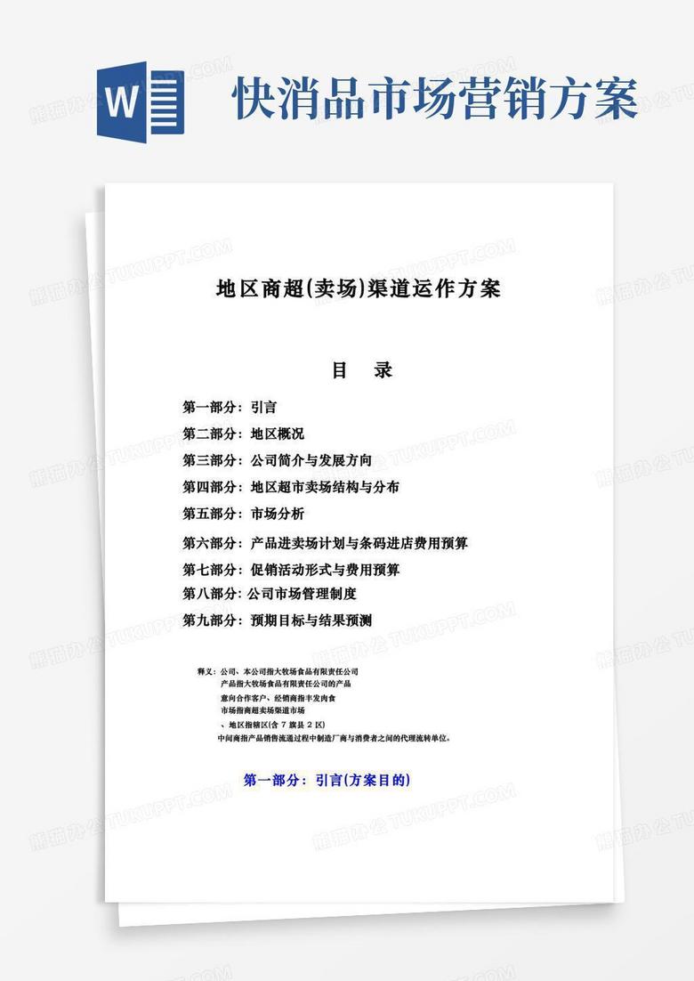 方便的快消品市场营销方案分析报告