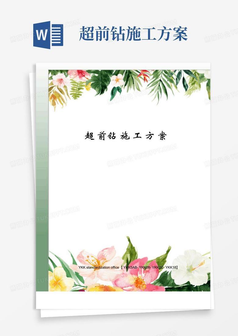 方便的超前钻施工方案审批稿